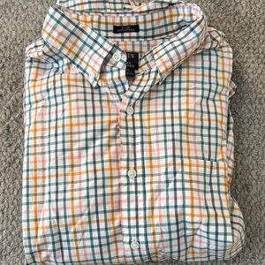 J. Crew Green and Orange Plaid Men's Shirt